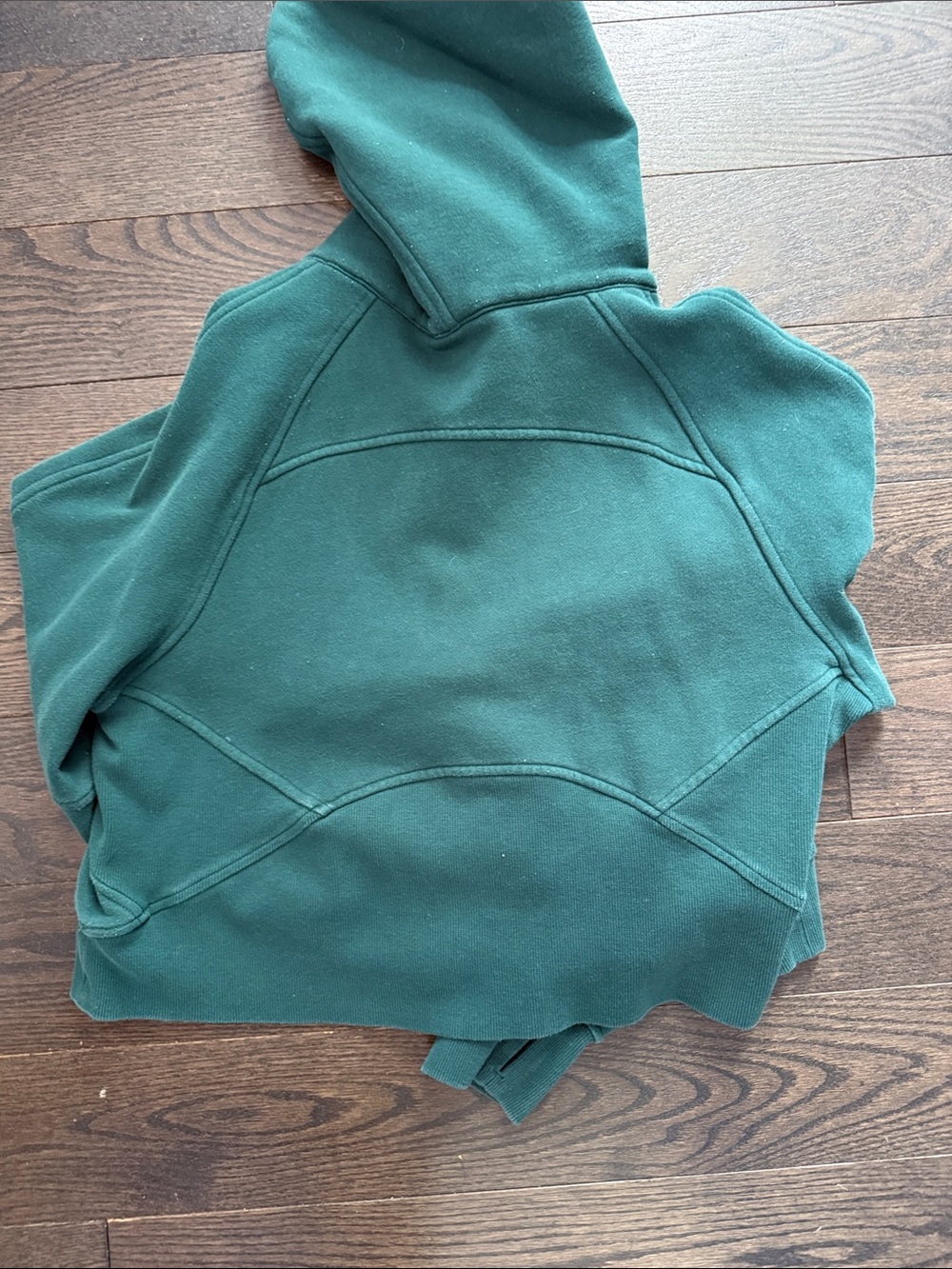 Forest Green Half-Zip Lululemon Cropped Hoodie - Picture 3 of 3